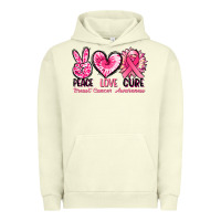 Pigment Pistachio Peace love cure Breast Cancer Awareness Urban Hoodie - FaDigitalArtStudio