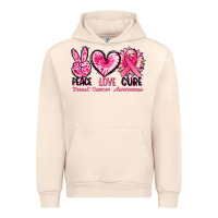 Sandshell Peace love cure Breast Cancer Awareness Urban Hoodie - FaDigitalArtStudio
