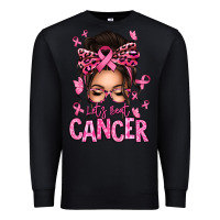Black lets beat cancer afro messy bun Premium Sweatshirt - texasbilliewilder