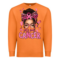 Carrot lets beat cancer afro messy bun Premium Sweatshirt - texasbilliewilder