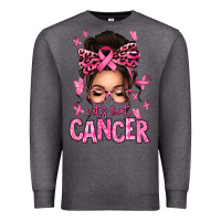 Charcoal Heather lets beat cancer afro messy bun Premium Sweatshirt - texasbilliewilder