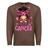 Chestnut lets beat cancer afro messy bun Premium Sweatshirt - texasbilliewilder