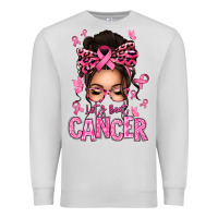Dove Grey lets beat cancer afro messy bun Premium Sweatshirt - texasbilliewilder