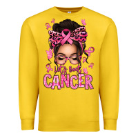 Lemon lets beat cancer afro messy bun Premium Sweatshirt - texasbilliewilder