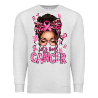 Oatmeal Heather lets beat cancer afro messy bun Premium Sweatshirt - texasbilliewilder