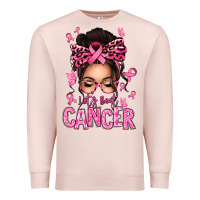 Pale Pink lets beat cancer afro messy bun Premium Sweatshirt - texasbilliewilder