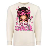 Sandshell lets beat cancer afro messy bun Premium Sweatshirt - texasbilliewilder
