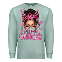 Seafoam lets beat cancer afro messy bun Premium Sweatshirt - texasbilliewilder