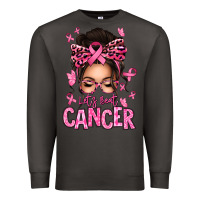 Smoke lets beat cancer afro messy bun Premium Sweatshirt - texasbilliewilder