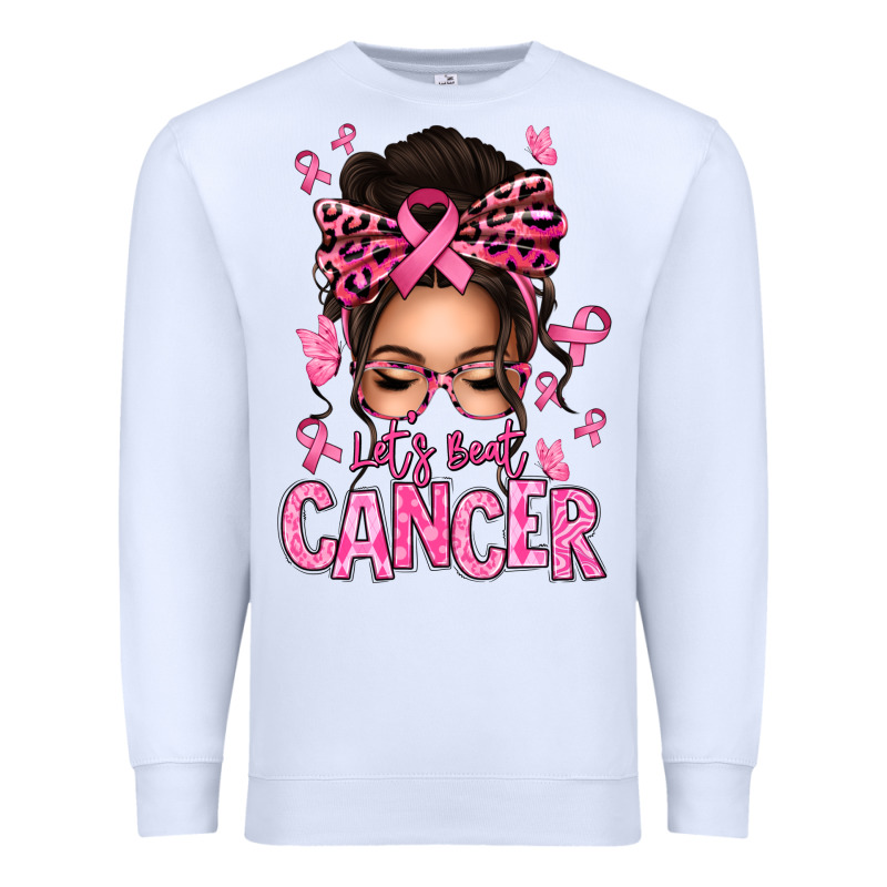 Lets Beat Cancer Afro Messy Bun Premium Sweatshirt by texasbilliewilder | Teevron