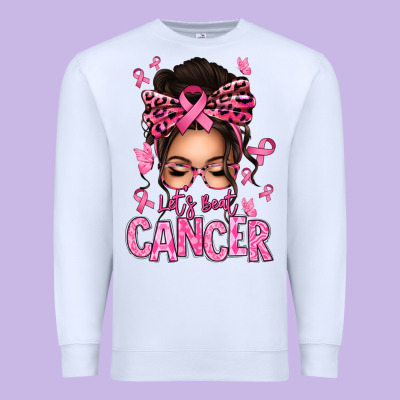 Lets Beat Cancer Afro Messy Bun Premium Sweatshirt Designed By Texasbilliewilder