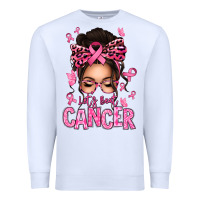 White lets beat cancer afro messy bun Premium Sweatshirt - texasbilliewilder