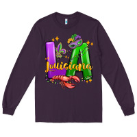 Plum louisiana mardi gras Long Sleeve Tee - MaliasSmallBusiness