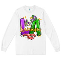 White louisiana mardi gras Long Sleeve Tee - MaliasSmallBusiness