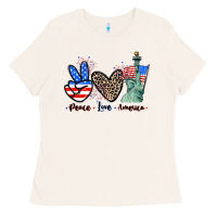 Bone Peace love america 4th of july Ladies Tee - CowGirlArtShop