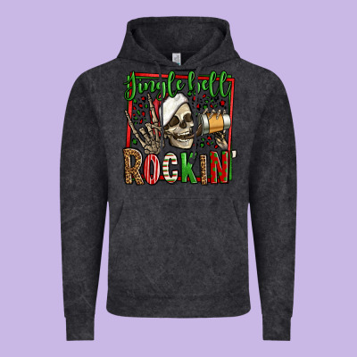 Jingle Bell Rockin Skeleton Christmas Vintage Hoodie Designed By Jasminsmagicworld