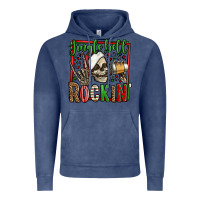 Vintage Denim jingle bell rockin skeleton christmas Vintage Hoodie - Jasminsmagicworld