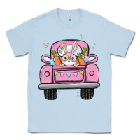 Dusty Blue easter bunny and truck Classic Tee - MaliasSmallBusiness