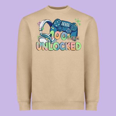 Level 100 Days Unlocked Heavyweight Sweatshirt Designed By Maliassmallbusiness