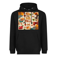 Black Hello Fall Heavyweight Hoodie - texasbilliewilder