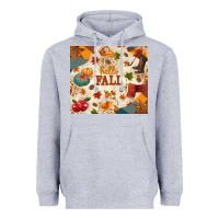 Heather Grey Hello Fall Heavyweight Hoodie - texasbilliewilder