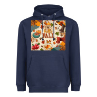 Navy Hello Fall Heavyweight Hoodie - texasbilliewilder