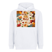 White Hello Fall Heavyweight Hoodie - texasbilliewilder