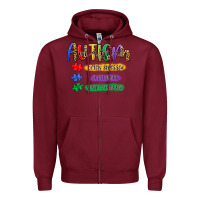 Burgundy autism mama Zipper Hoodie - Artiststas