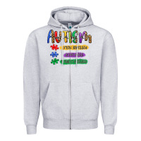 Heather Grey autism mama Zipper Hoodie - Artiststas