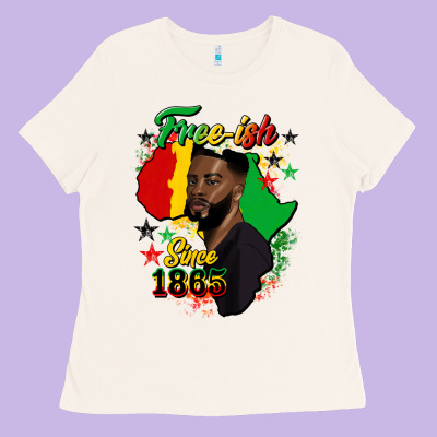 Free Ish Since 1865 Black Man Ladies Tee Designed By Hra Design Shop