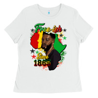 White free ish since 1865 black man Ladies Tee - HRA Design Shop