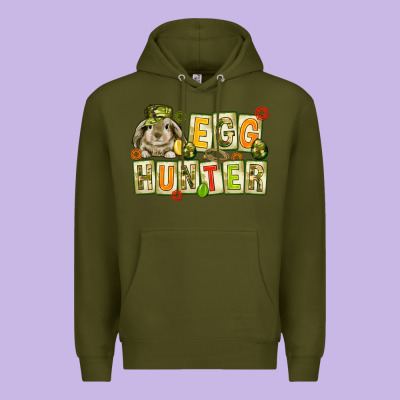 Egg Hunter With Camouflage Plate Letters Easter Premium Hoodie Designed By Howdyjamesfarm