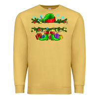 Antique Gold custom name christmas elf Premium Sweatshirt - texasbilliewilder