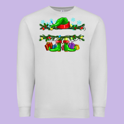 Custom Name Christmas Elf Premium Sweatshirt Designed By Texasbilliewilder