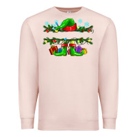 Pale Pink custom name christmas elf Premium Sweatshirt - texasbilliewilder