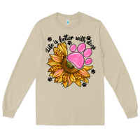 Mushroom life is better with dogs Long Sleeve Tee - NancyCooperArtShop