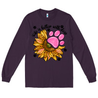 Plum life is better with dogs Long Sleeve Tee - NancyCooperArtShop
