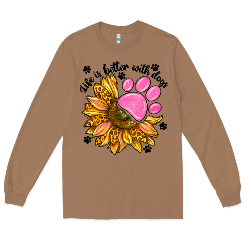 Life Is Better With Dogs Long Sleeve Tee by NancyCooperArtShop | Teevron