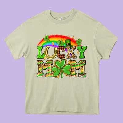 One Lucky Mom St. Patricks Day Heavy Core Tee Designed By Neo Western