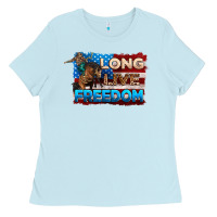 Baby Blue Long live freedom 4th of july Ladies Tee - Neo Western