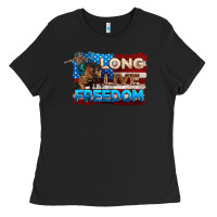 Black Long live freedom 4th of july Ladies Tee - Neo Western