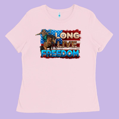 Long Live Freedom 4th Of July Ladies Tee Designed By Neo Western