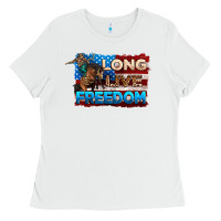 White Long live freedom 4th of july Ladies Tee - Neo Western