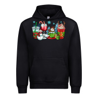 Black christmas snowman coffee cups Urban Hoodie - OliviaCreatesArt