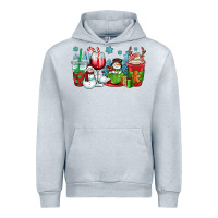 Heather Grey christmas snowman coffee cups Urban Hoodie - OliviaCreatesArt