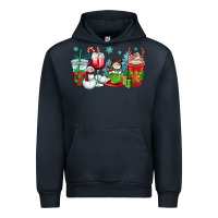 Navy christmas snowman coffee cups Urban Hoodie - OliviaCreatesArt