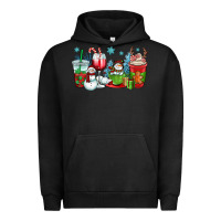 Pigment Black christmas snowman coffee cups Urban Hoodie - OliviaCreatesArt