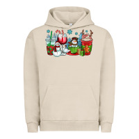 Pigment French Oak christmas snowman coffee cups Urban Hoodie - OliviaCreatesArt
