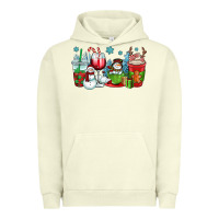 Pigment Pistachio christmas snowman coffee cups Urban Hoodie - OliviaCreatesArt
