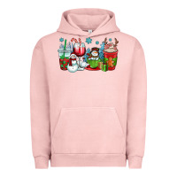 Pigment Salmon christmas snowman coffee cups Urban Hoodie - OliviaCreatesArt